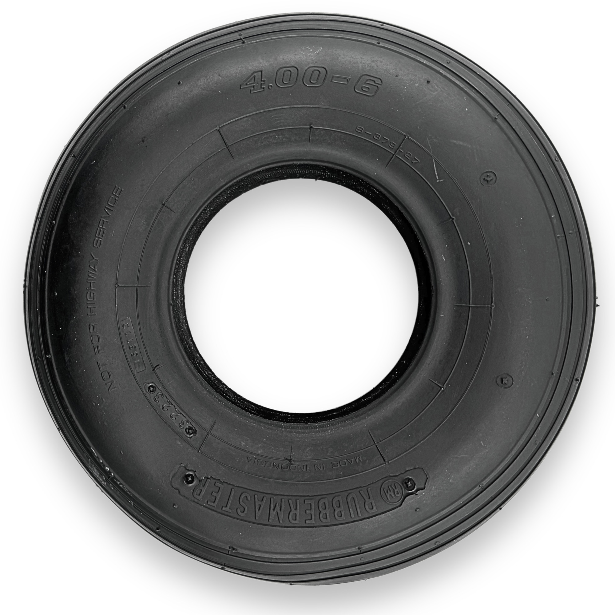 RubberMaster, Rib 2 Ply Utility Tire 4.00-6 Tire Diameter 13.78 in, Model# 450080